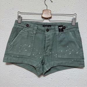 NWT Abercrombie & Fitch Ames Low Rise Boyfriend Short in Green Paint
